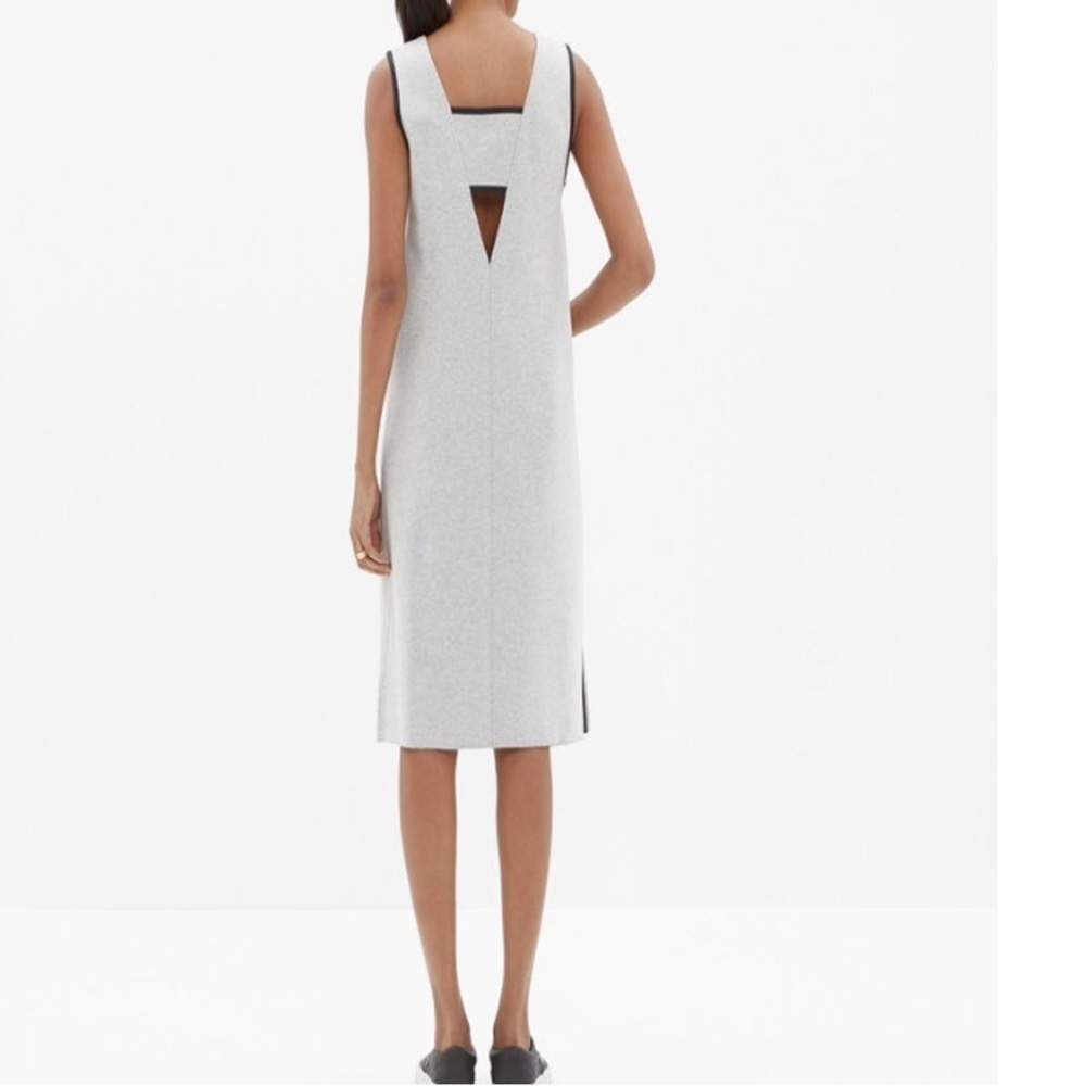 Madewell back cut‎ out sleeveless pull over heather gray shift dress Sz M